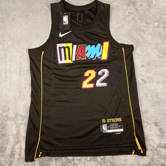 Nike Miami Heat Jimmy Butler Black Jersey #22 Swingman City Edition Sz L